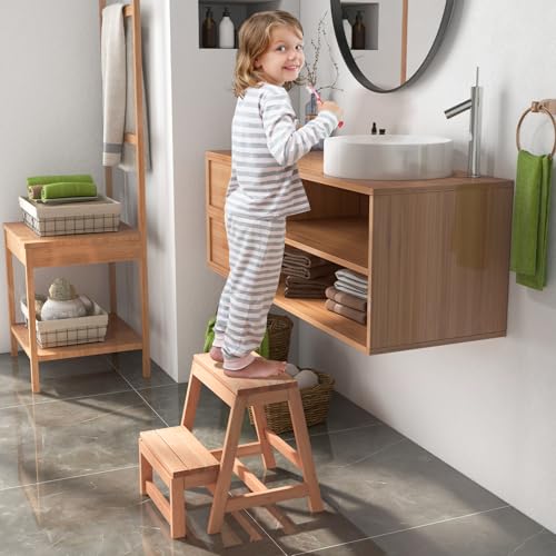 Wooden 2-Step Folding Step Stool Y18707
