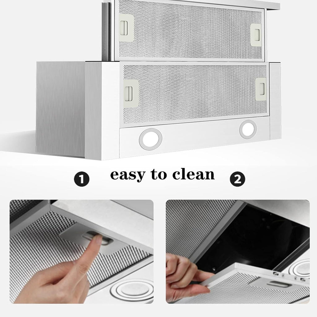 Stainless Steel 600mm Built-in Extractor Hood with LED Light B5347