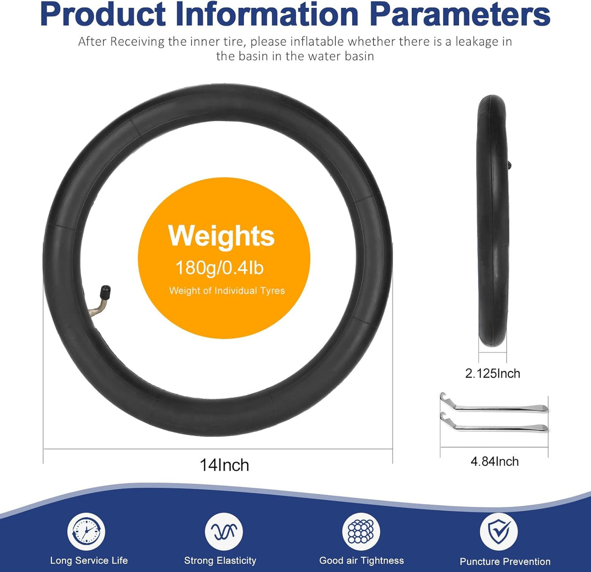 14 Inch Inner Tube with Schrader Valve Stem D24598
