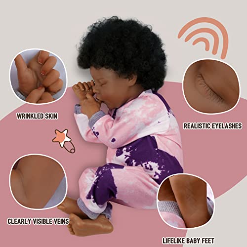 17-Inch Black Reborn Baby Doll with Cloth Body H409