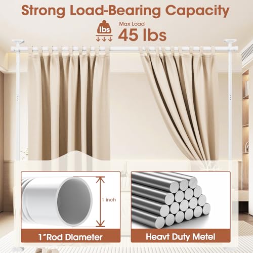 Black Heavy Duty Adjustable Freestanding Tension Curtain Room Divider C70667