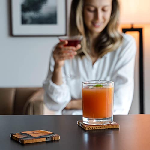 Wooden Coasters Set, Cedar Wood Coaster (4) D653