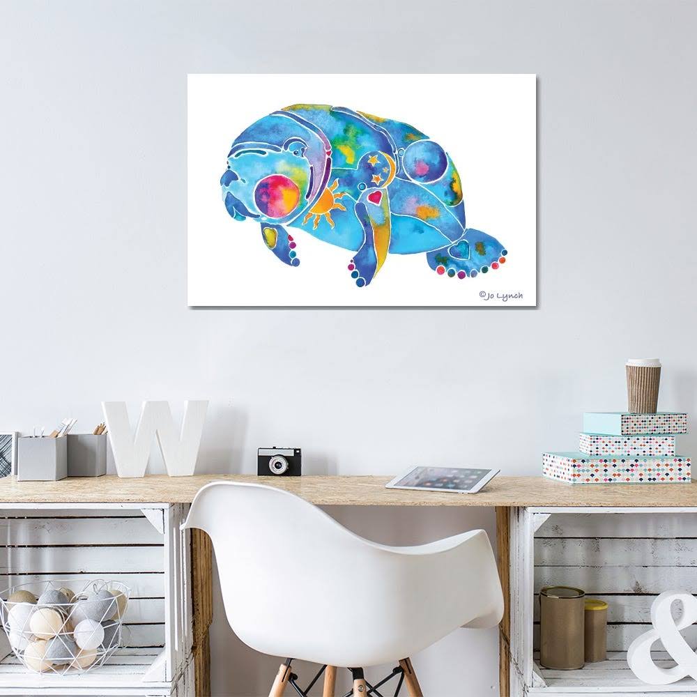 Manatee Watercolor Canvas Art Wall Decor D471