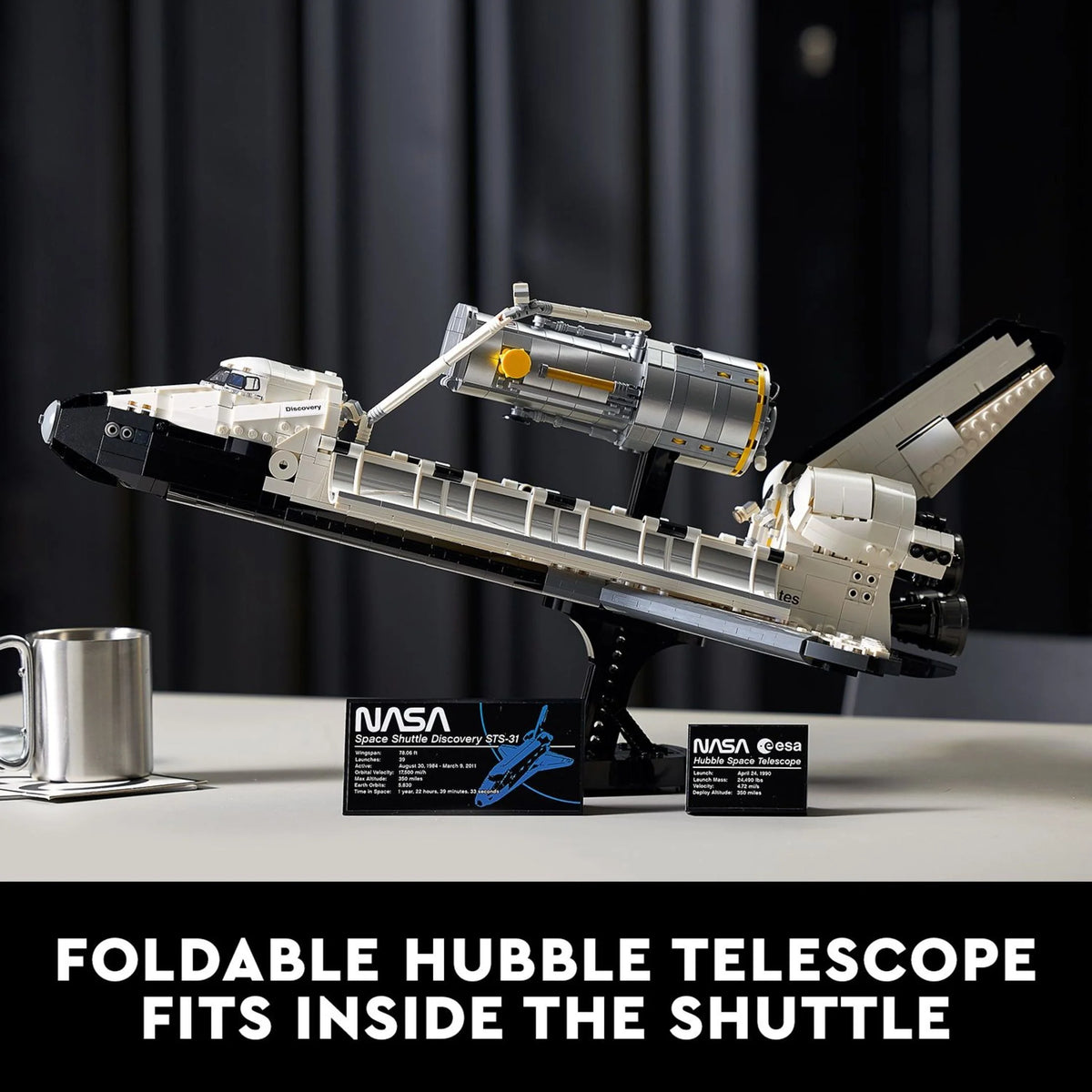 LEGO Icons NASA Space Shuttle Discovery Model Building Kit with Hubble Telescope E918