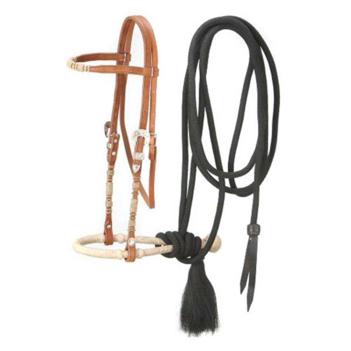 Light Oil Browband Headstall Bosal Mecate Set Y8452