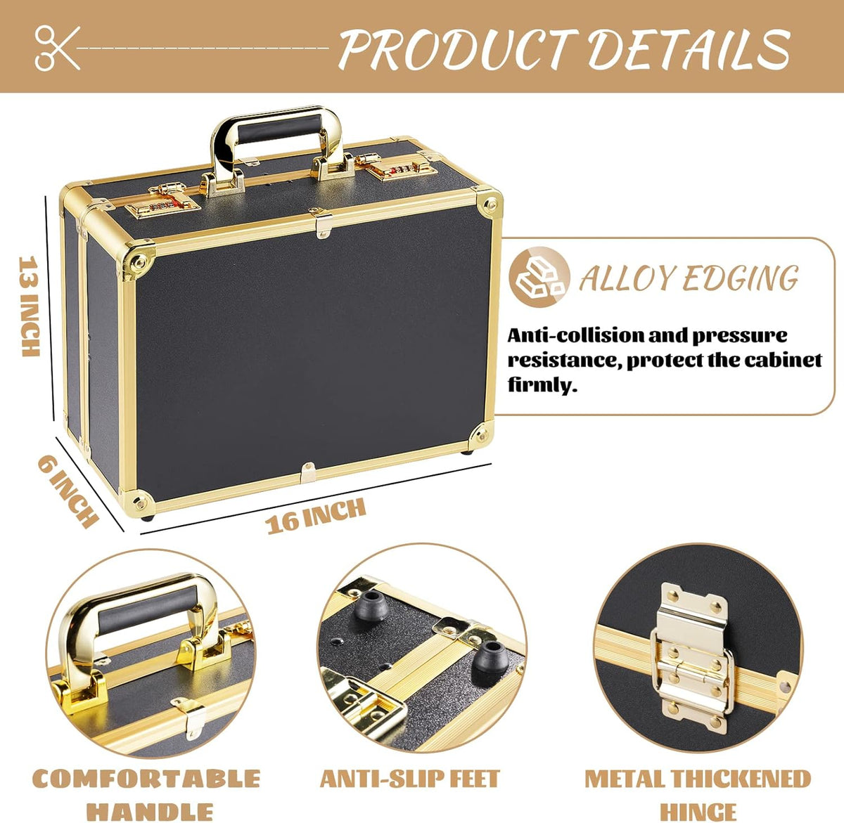 Barber Case with Code Lock Dual Layer 16 x 13 x 6 inch Y61979