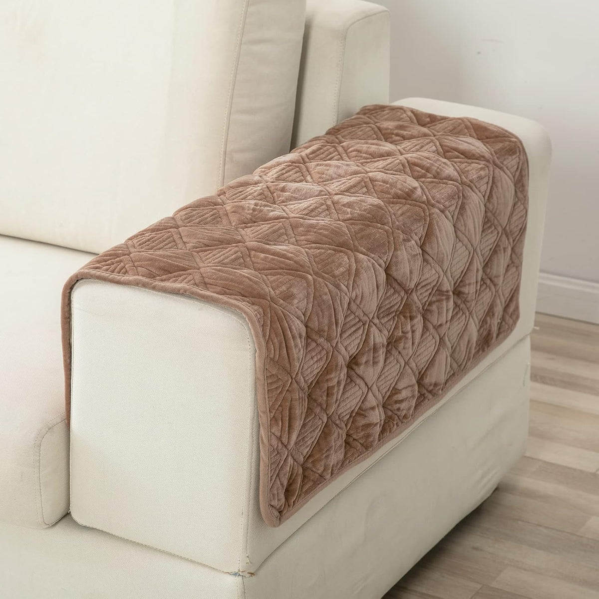 Velvet Sectional Sofa Covers 36 x 82 Inch Light Gray D23556