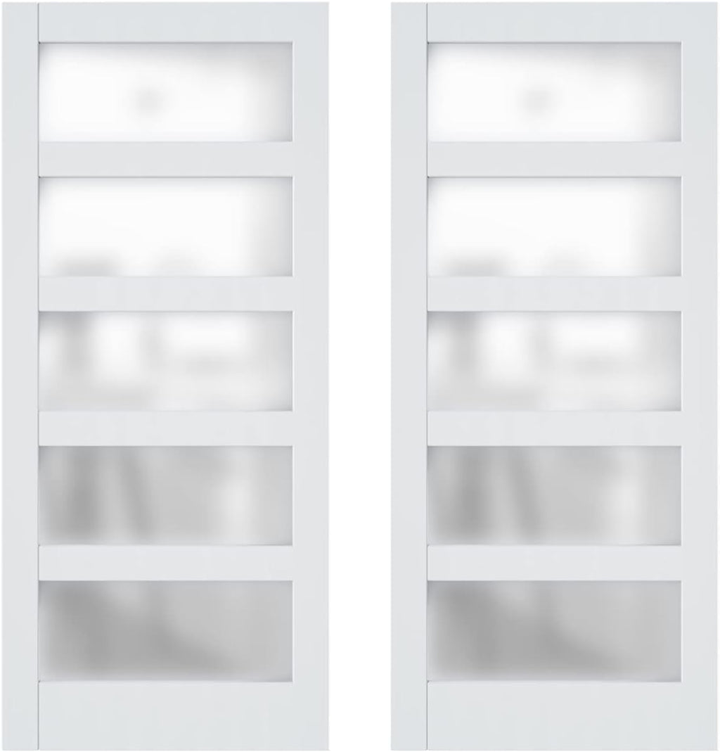 36''x84'' Frosted Glass Barn Door x 2 G6503