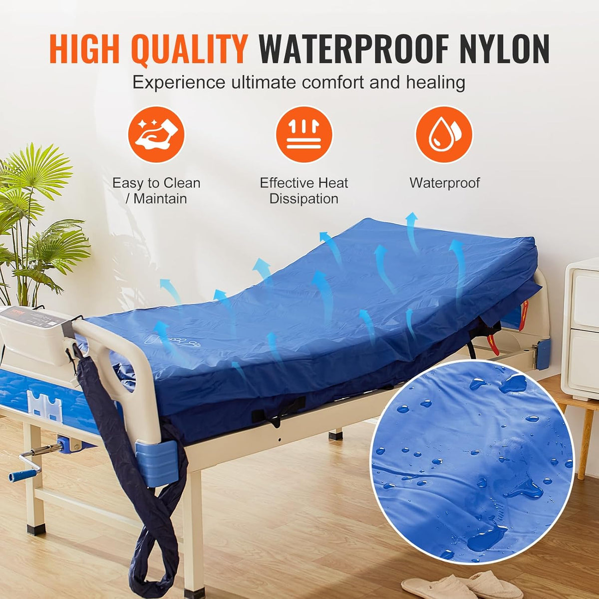 Alternating Air Pressure Mattress, Dual-Layer Pad for Hospital Beds, 450LBS Loading with Electric Quiet Pump G308611