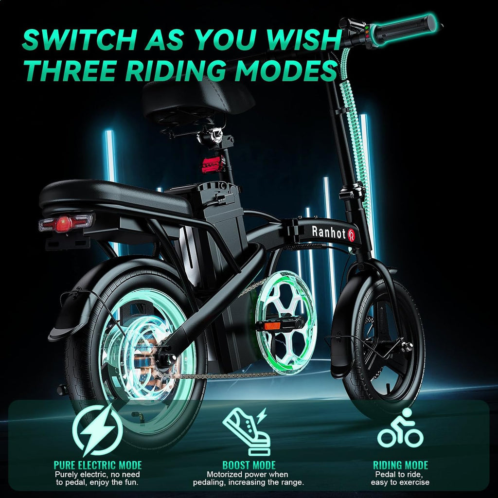 Folding Electric Bike with 750W Motor, 48V 13Ah Battery, 14” Tire J29670
