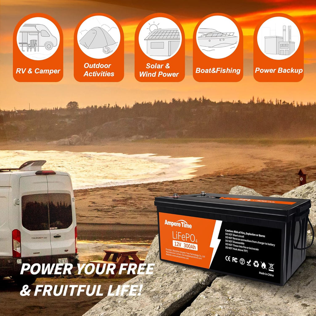 12V 300Ah Lithium LiFePO4 Battery with 200A BMS C158