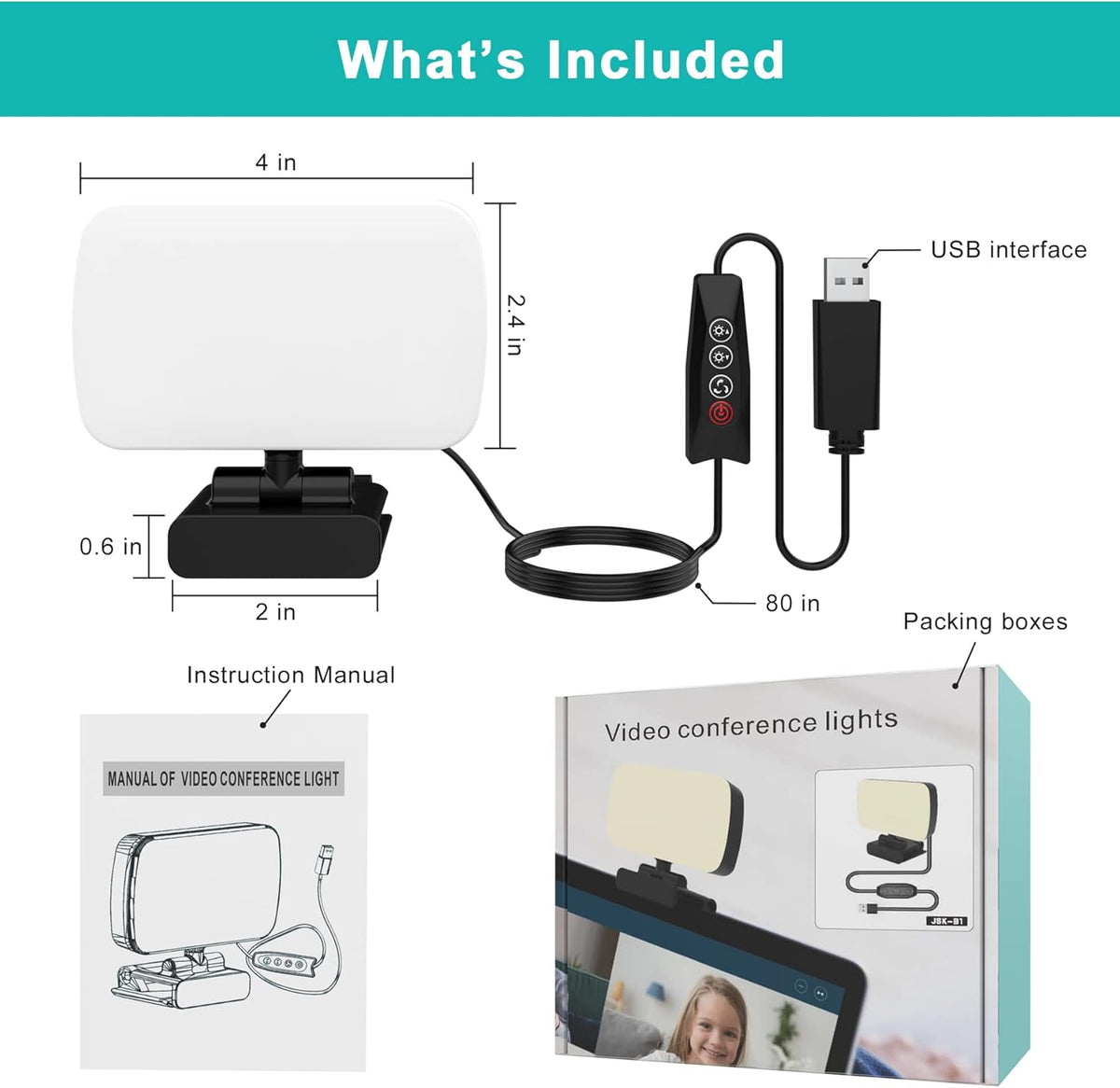 Video Conference Lighting with 3 Light Modes T97782