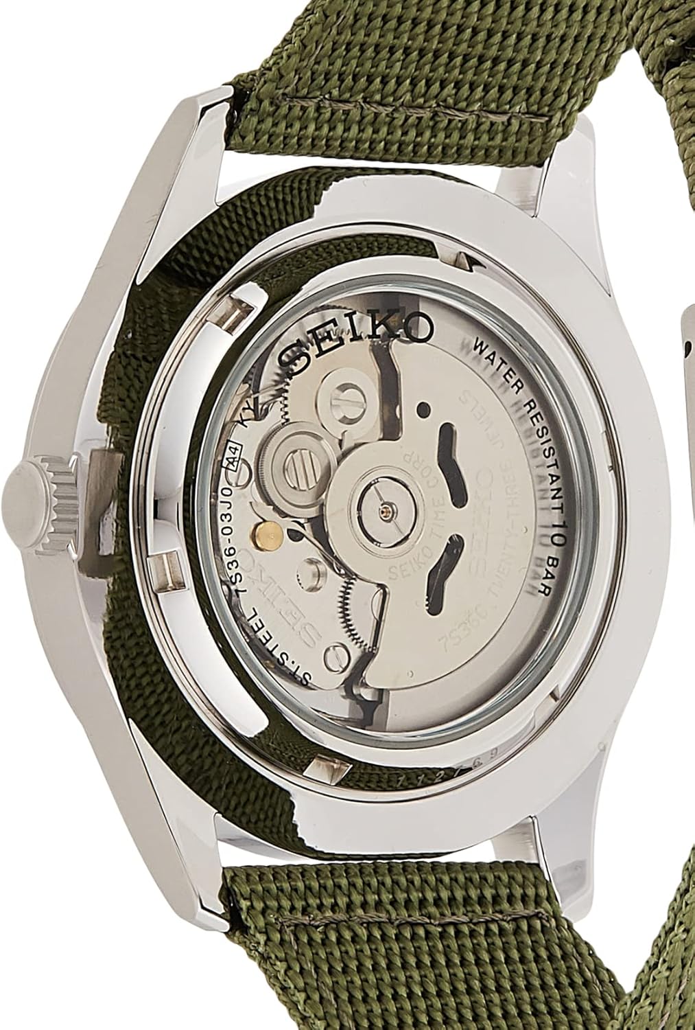 Green 42 mm Automatic Analogue Watch with Fabric Strap H101