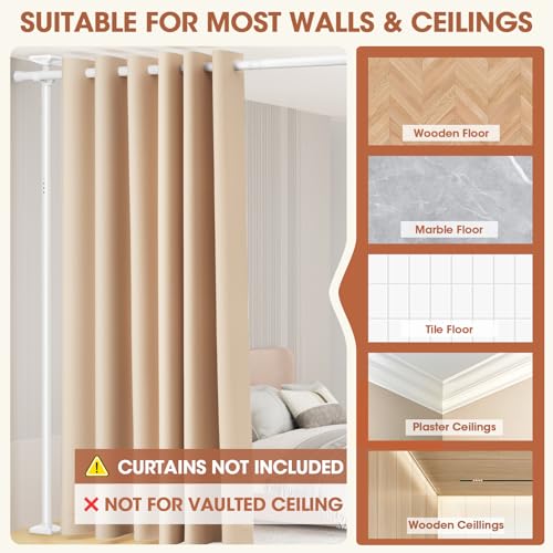 Black Heavy Duty Adjustable Freestanding Tension Curtain Room Divider C70667
