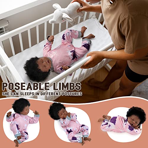 17-Inch Black Reborn Baby Doll with Cloth Body H409