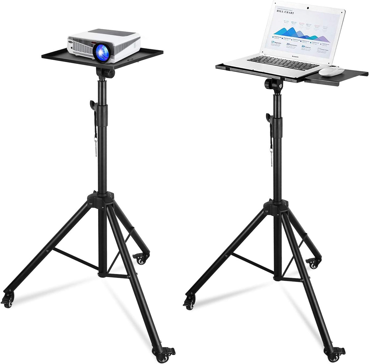Projector Tripod Stand with Height Adjustable Plate and Casters M8626