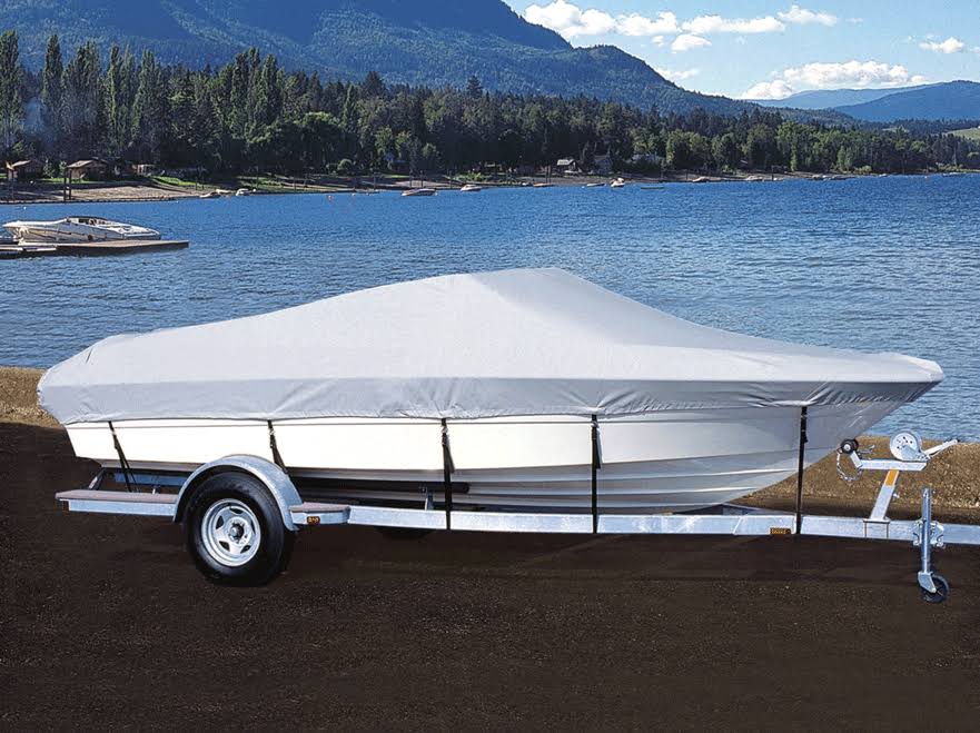 Semi-Custom Boat Cover for Walk-Around Cuddy Cabin Boats with Outboard Motor F85422