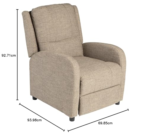 Pushback Recliner, 27.5" W x 37" D x 36.5" H, PolyHyde Upholstery W236959