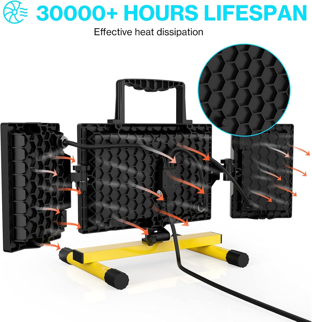 80W LED Work Light with Stand, 6500K Daylight White, Pack of 2 H4615