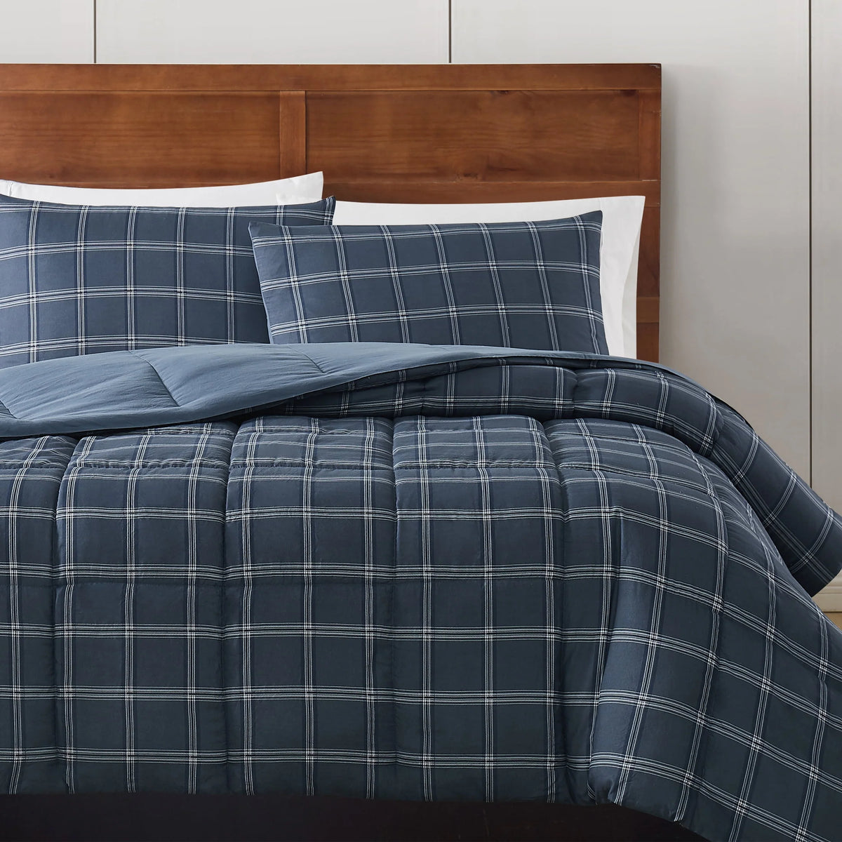 Grey 4-Piece Garment Washed Comforter Set E525949