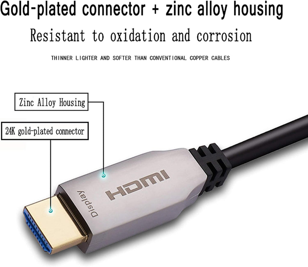 Fiber Optical HDMI 2.0b Cable 100ft 4K@60Hz Slim and Flexible Pack of 2 Q63226