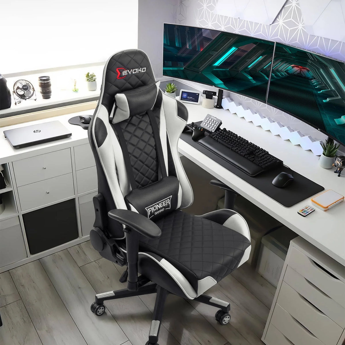 Red Ergonomic Gaming Chair with Headrest and Lumbar Support S64310