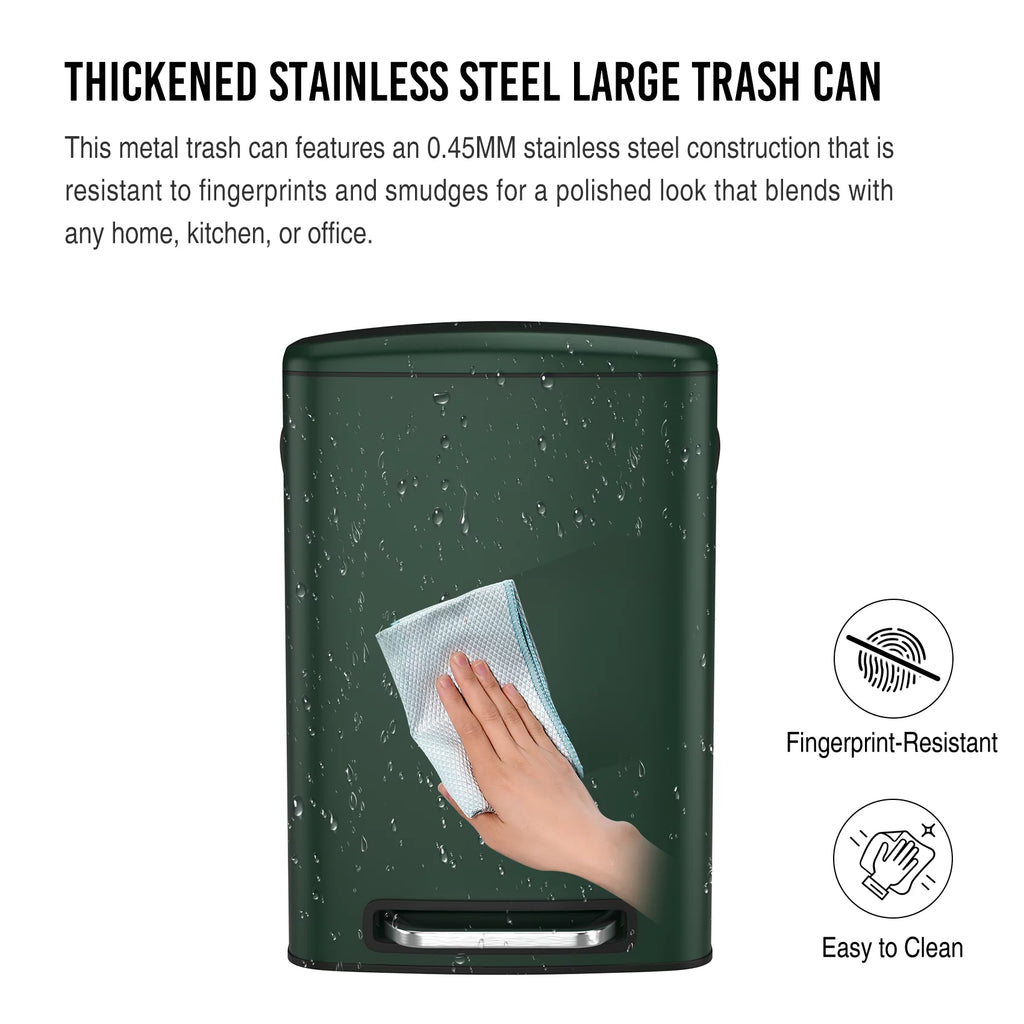 13 Gallon 50L Stainless Steel Trash Can with Lid O4964