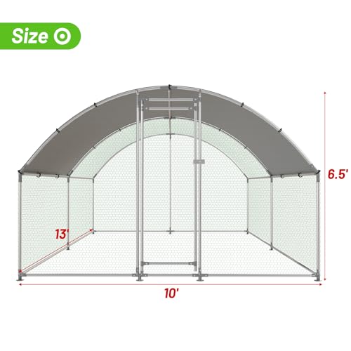 Large Metal Walk-in Chicken Coop with Anti-UV Cover D8276