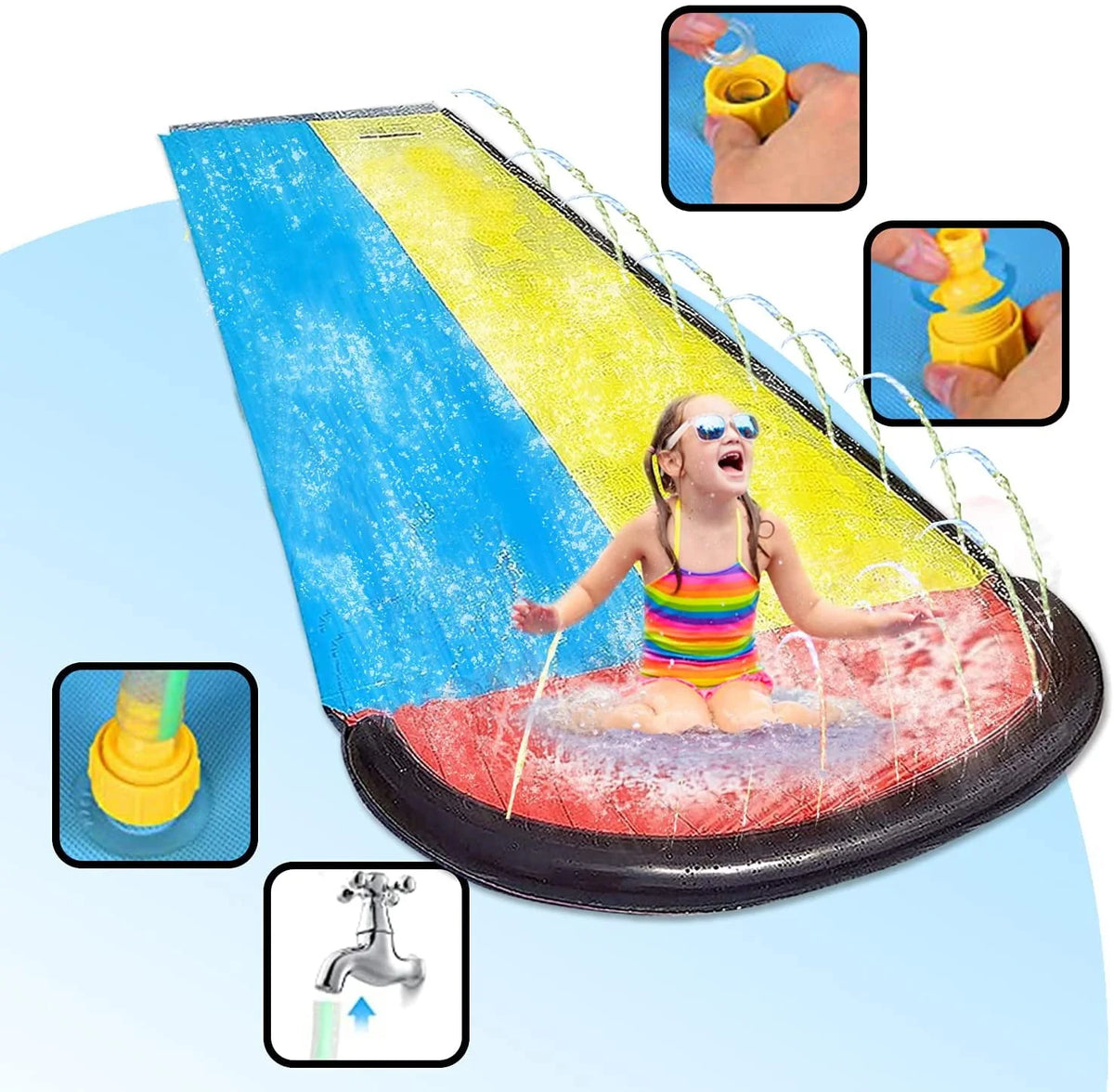 15.5ft Inflatable Water Slides for Kids H3490