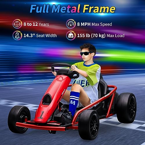 24V Go Kart for Kids with Music and Horn, Red O142961