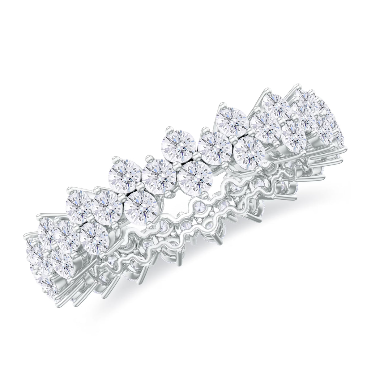 1.75 CT Moissanite Floral Band Ring, 925 Sterling Silver, US 4.00 F62489