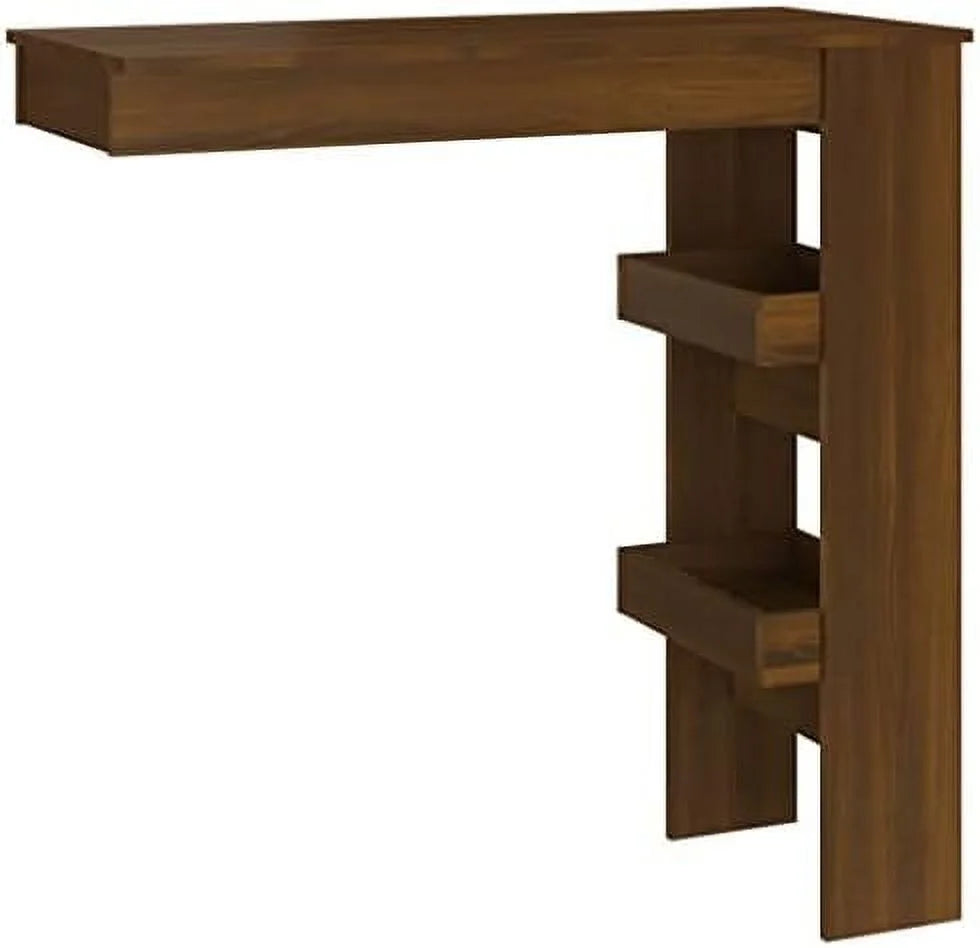 Black Engineered Wood Wall Table with Compartments G853796