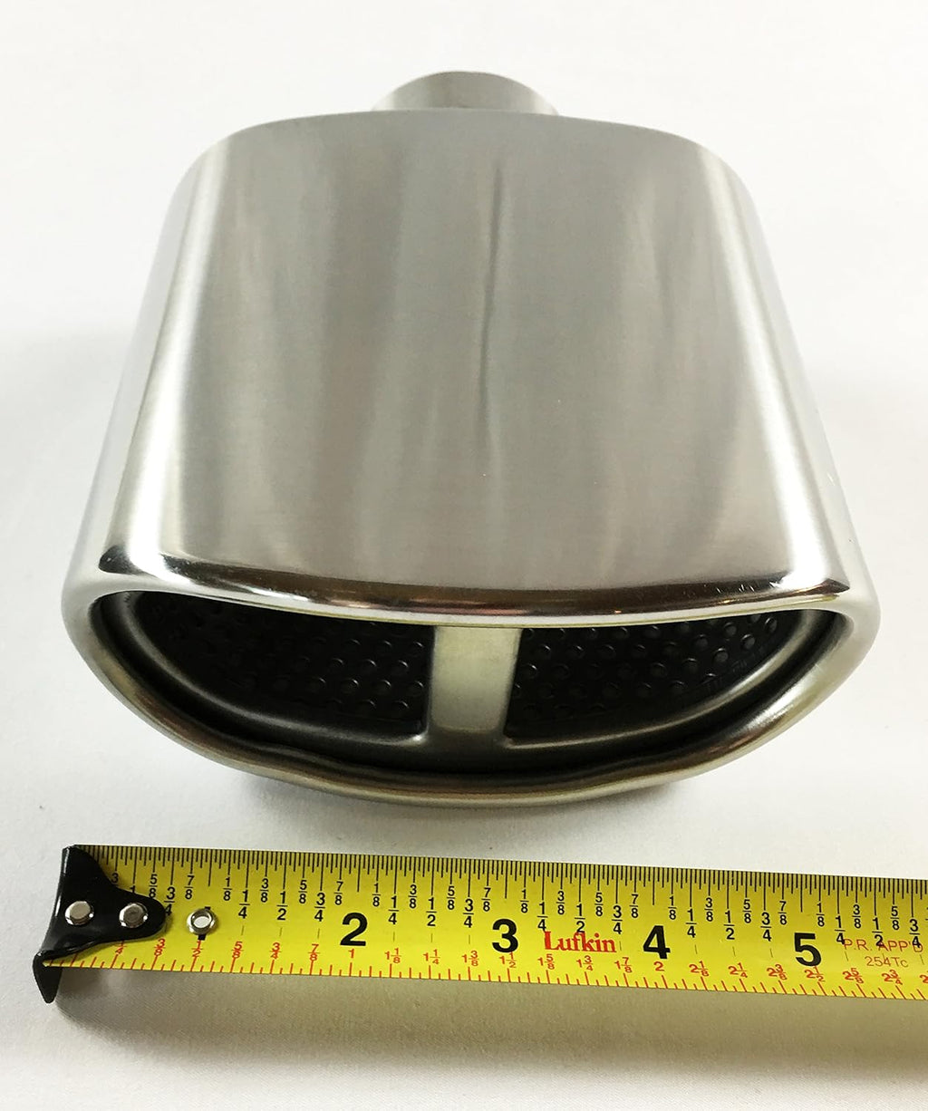 Double Wall Rolled Oval Split Stainless Steel Exhaust Tip Pack of 2 Y188