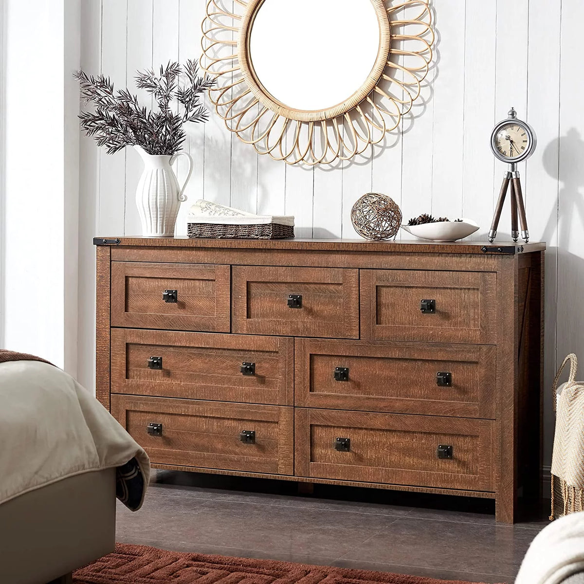 Wood 7 Drawers Dresser Storage Cabinet R33326