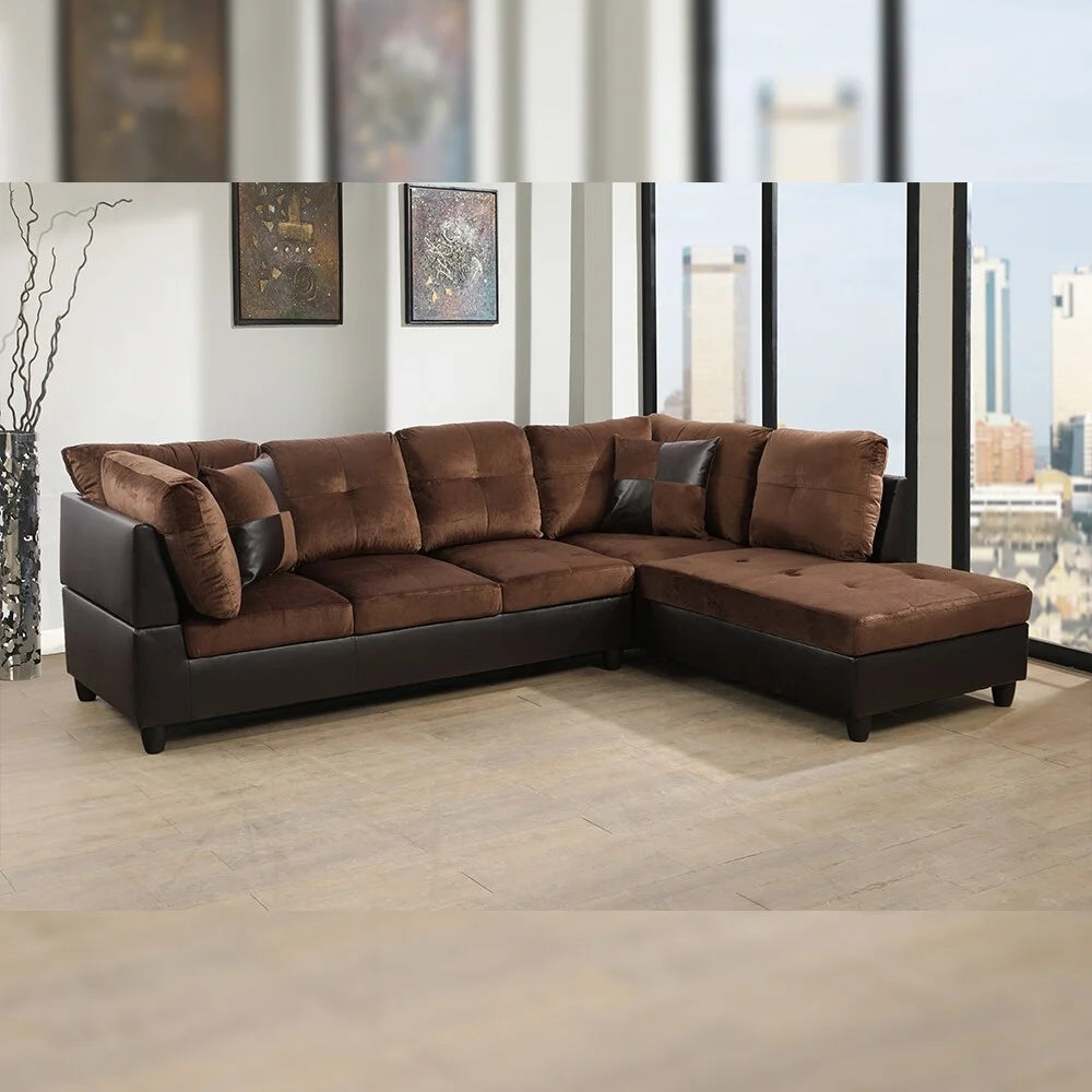 Brown Left Chaise Sectional F8521