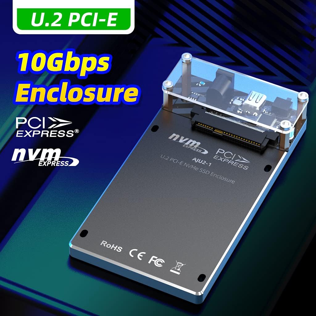 U.2 PCIe NVMe Hard Drive Enclosure with USB3.2 10Gbps Converter Docking Station M161