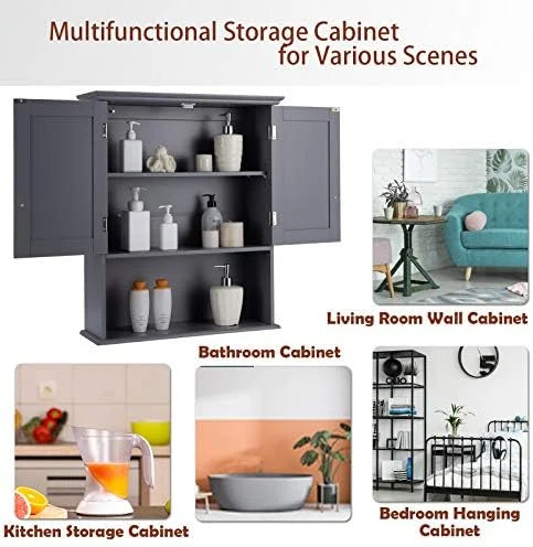 Wall Mounted Bathroom Cabinet with Double Doors L4598