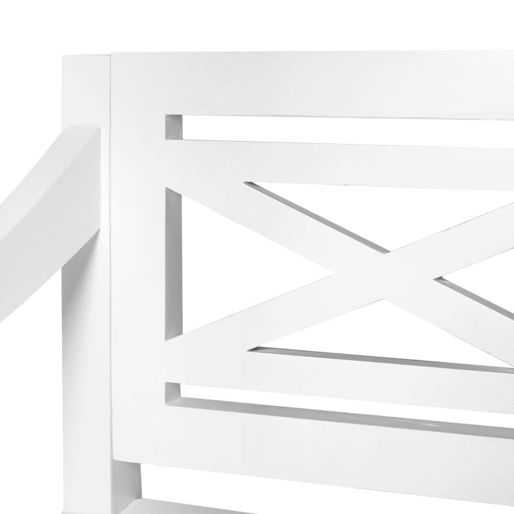 Solid Mahogany Wood White Bench T49888