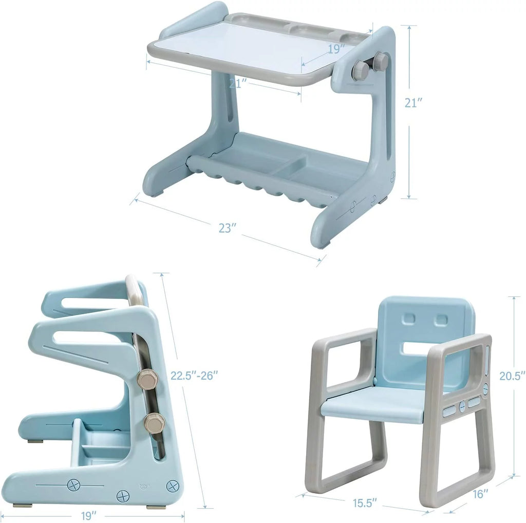 2 in 1 Kids Table & Chair Blue B933322