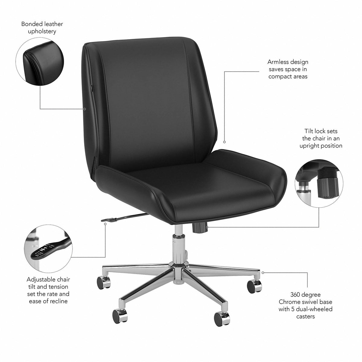 Light Gray Leather Office Chair F84563