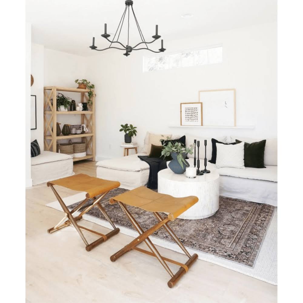 Leather Folding Stool M5930