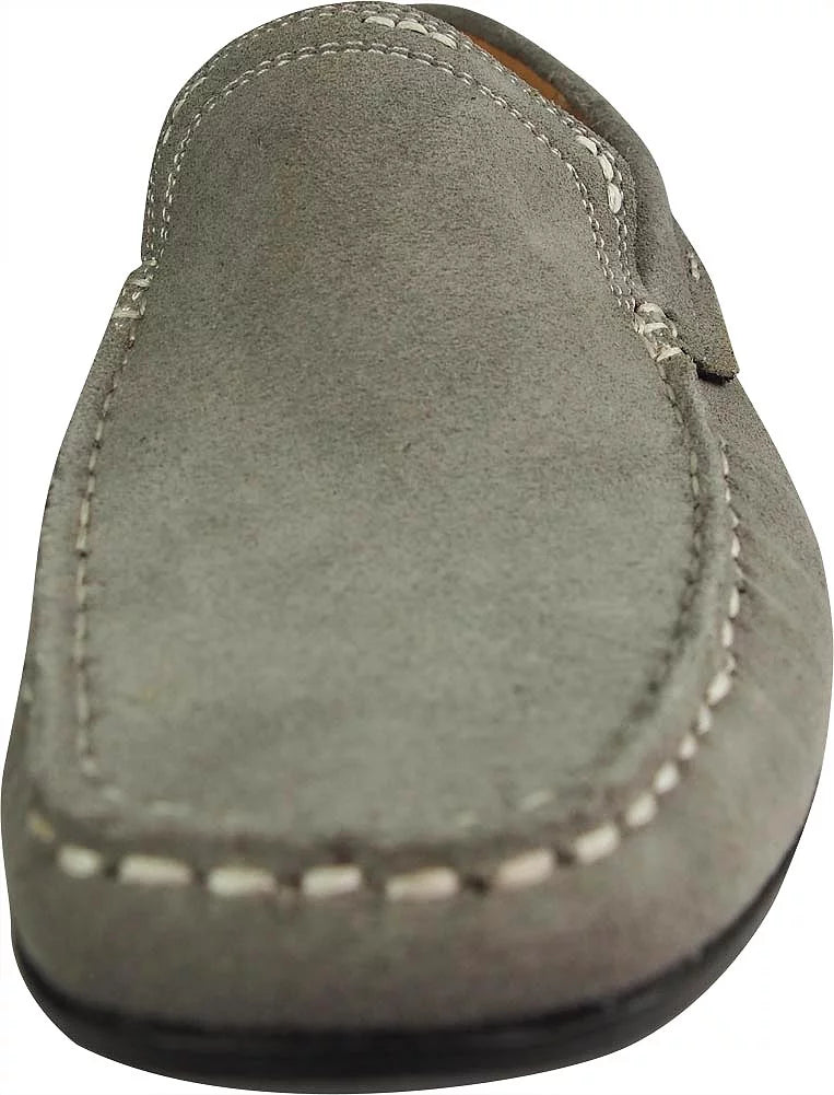 Leather Slip on Loafers Grey C2063