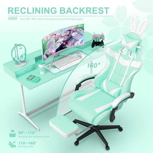 Gaming Chair with Footrest and Lumbar Support Z6569
