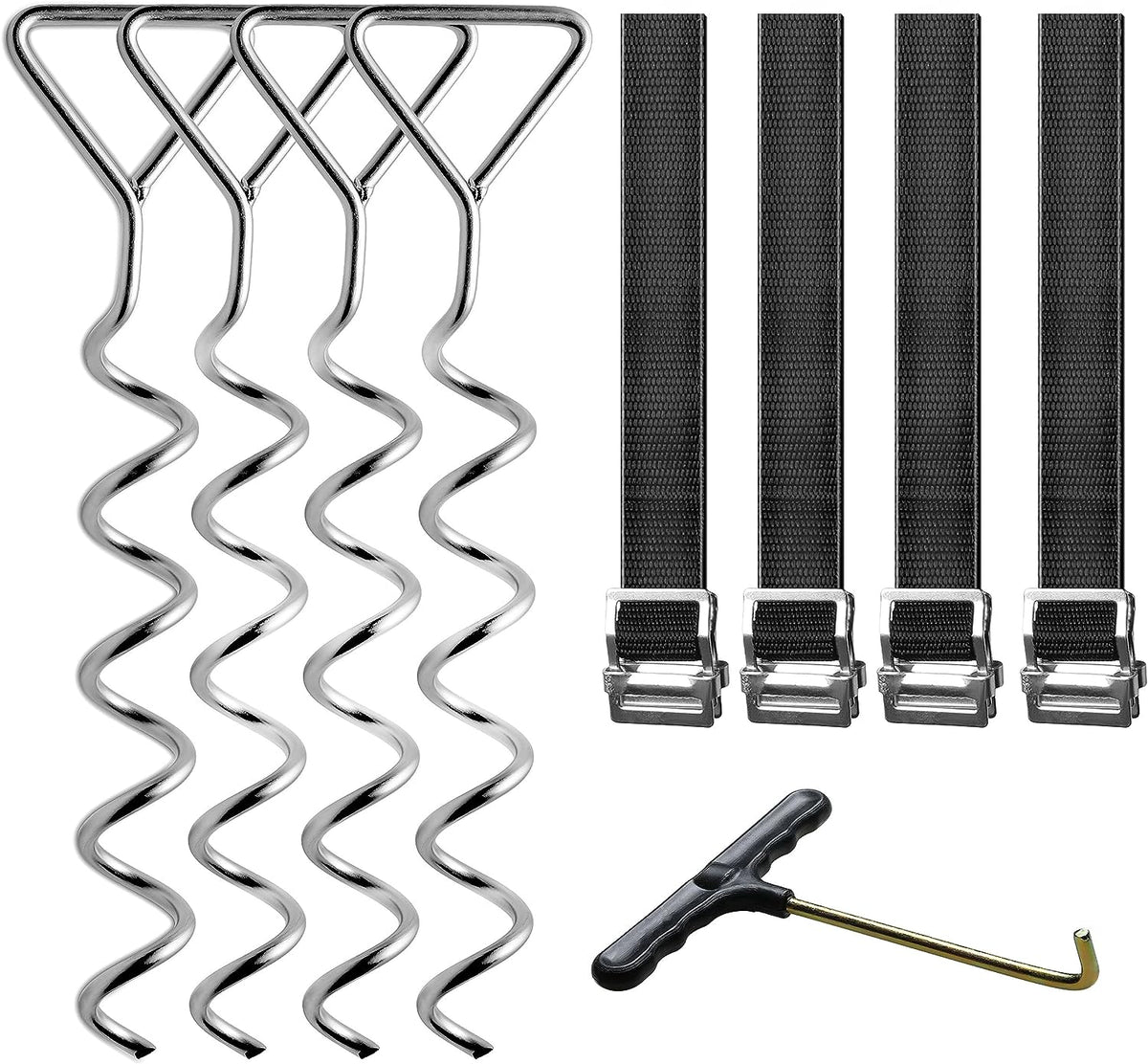 Corkscrew Shape Steel Stakes Anchor Kit with T Hook T149159