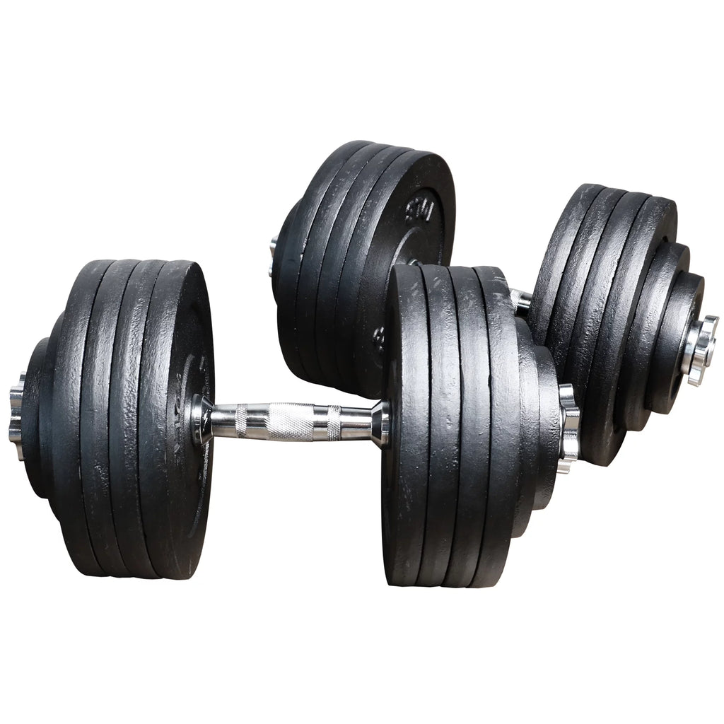Adjustable Weight Dumbbells Set with Cast Iron Plates U313