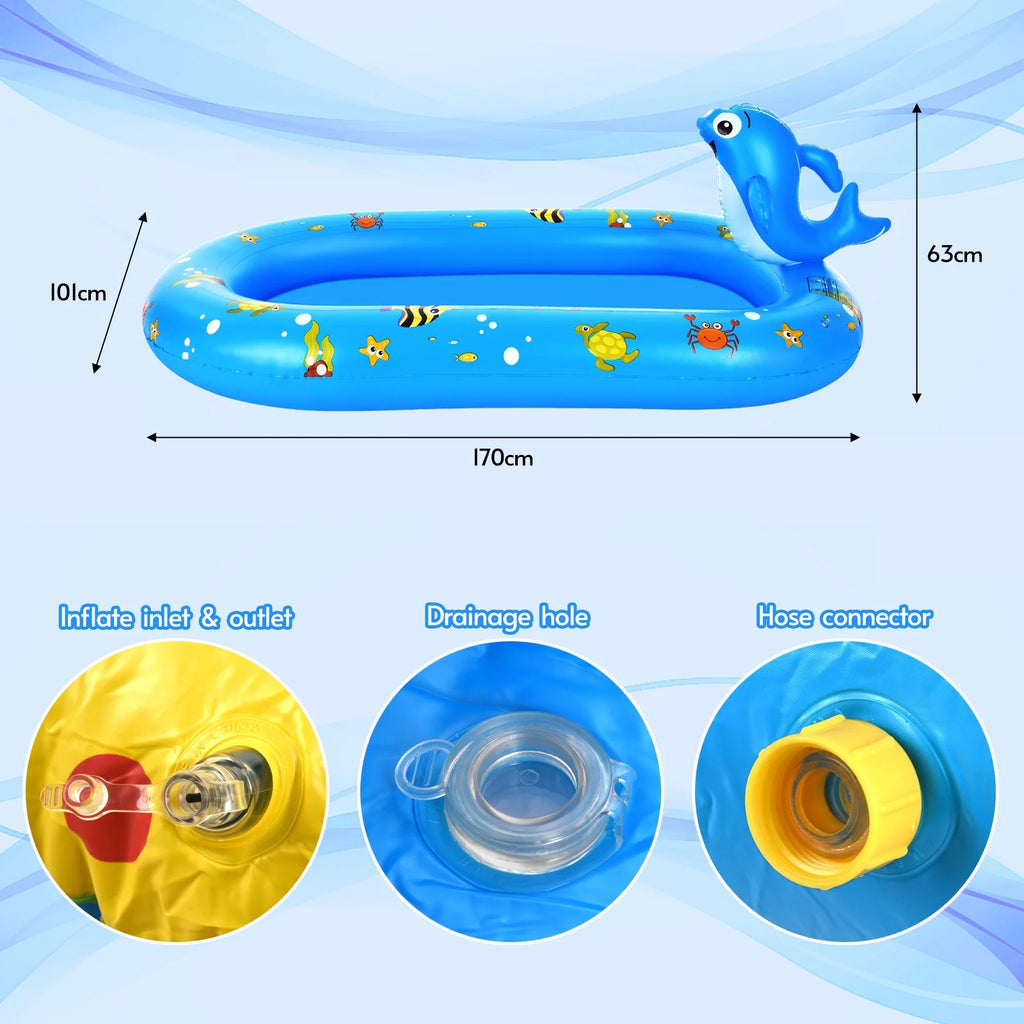 Inflatable Sprinkler Pool 170 * 101cm / 67 * 40in Kiddie Pool K53264