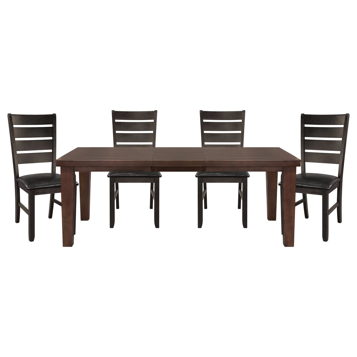Dark Oak Rectangular Wooden Dining Table with Extension Leaf J437588
