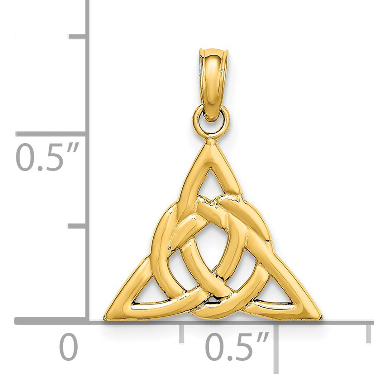 14K Yellow Gold Celtic Trinity Knot Pendant Charm with Rope Chain Necklace 18'' G714