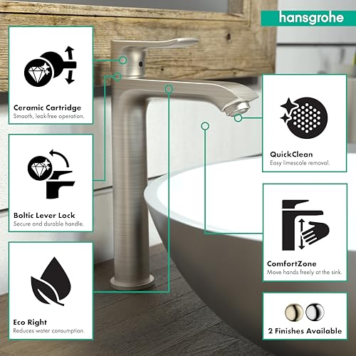 Brushed Nickel 1-Hole Bathroom Sink Faucet C803149