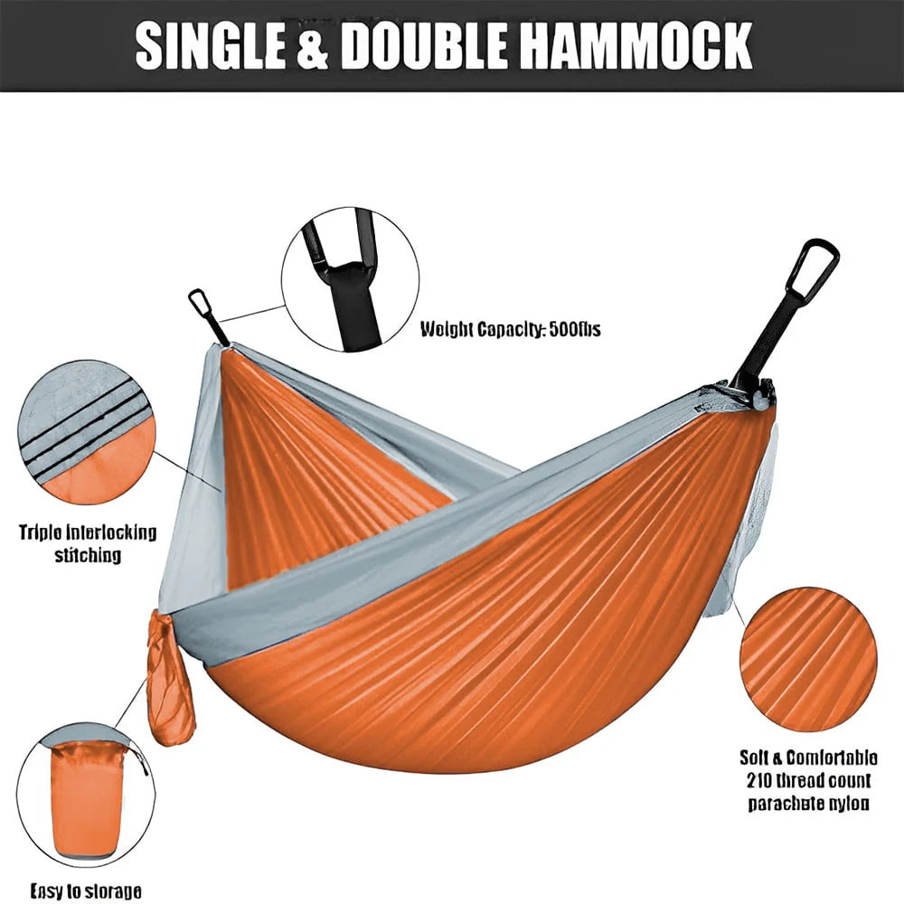 Camping Hammock Double Portable Dark Green I68062